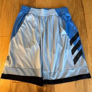 Adidas Blue and Black Athletic Shorts Lightweight Moisture-Wicking